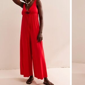 Free People FP beach kirsten red romper